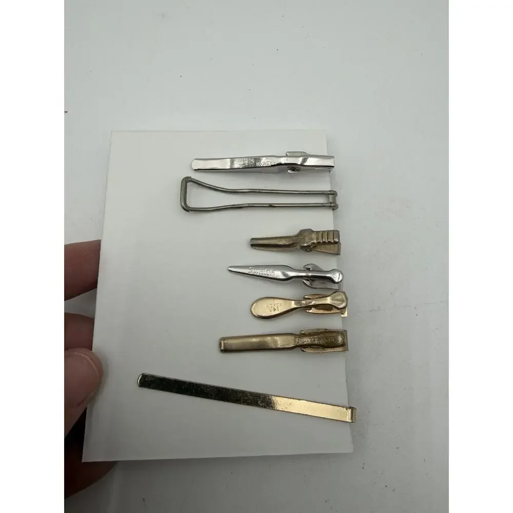 Vintage Lot 60+ Tie Clip/ Tie Pin Signed Anson Hicock Swank Gold Silver Tone